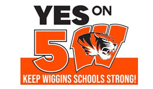 Logo for Yes on 5W Keep Wiggins School Strong!