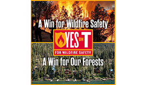 Logo for Yes on T: A Win for Wildfire Safety A Win For Our Forests